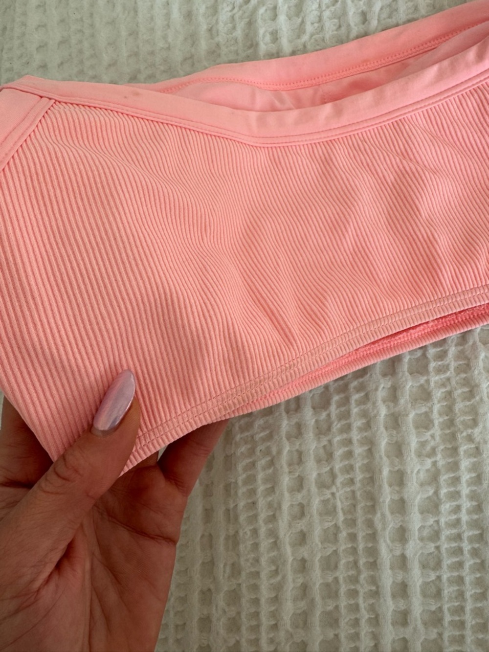 l*space One-Shoulder Ribbed Bikini Set in Pink - Picture 6 of 6